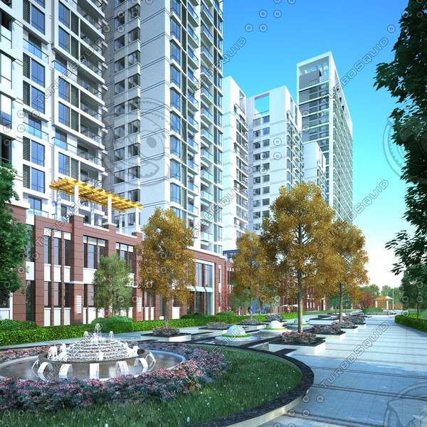 3ds max modern apartment building - 3D Building 103 by sundynasty